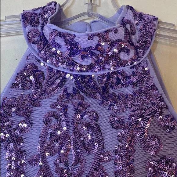 Lulu's Glittering Glamour Lavender Sequin Mock Neck Mini Dress. Small. NWT. - Picture 5 of 16